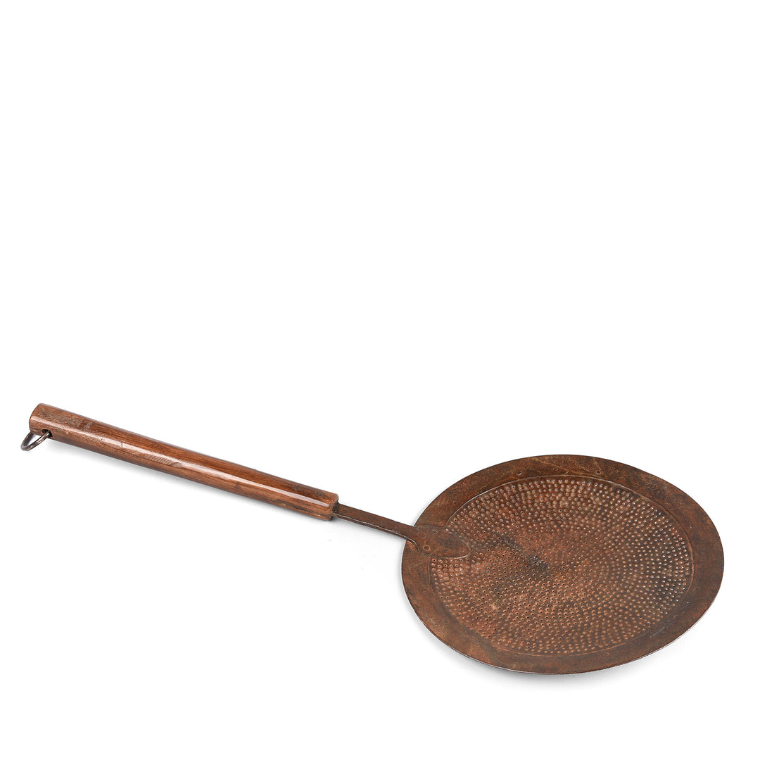 Old Iron Cooking Strainer Spoon From Rajasthan - Circa 1920 | Indigo Antiques
