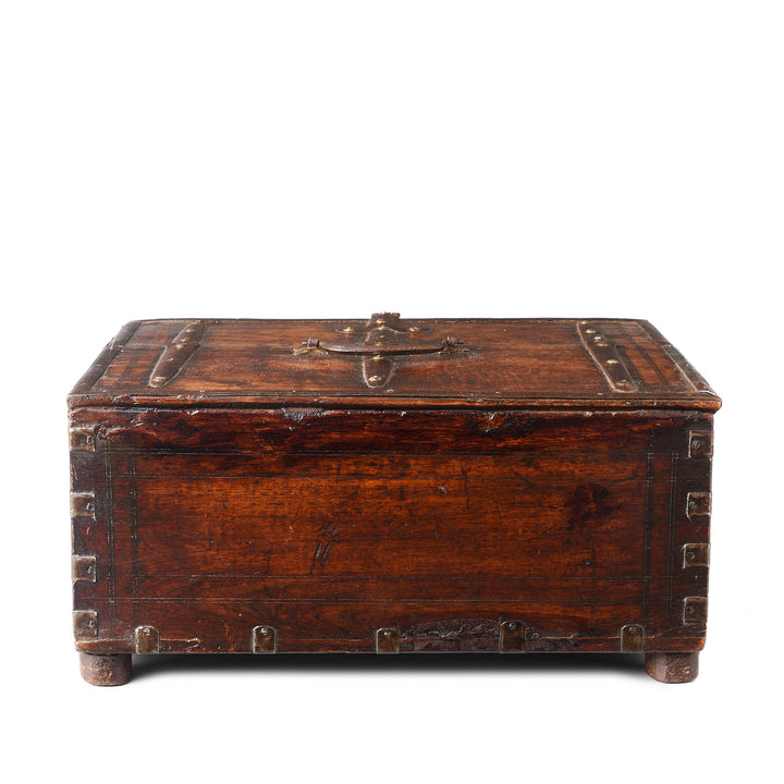 Back Of Antique Carved Indian Merchants Box From Rajasthan - 19th Century | Indigo Antiques