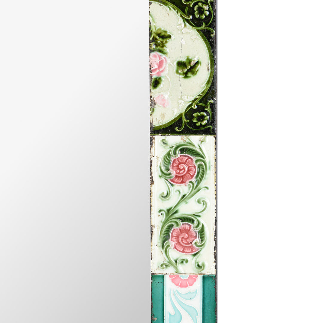 Frame Detail From Mirror Made From Old Japanese Ceramic Tiles | Indigo Antiques