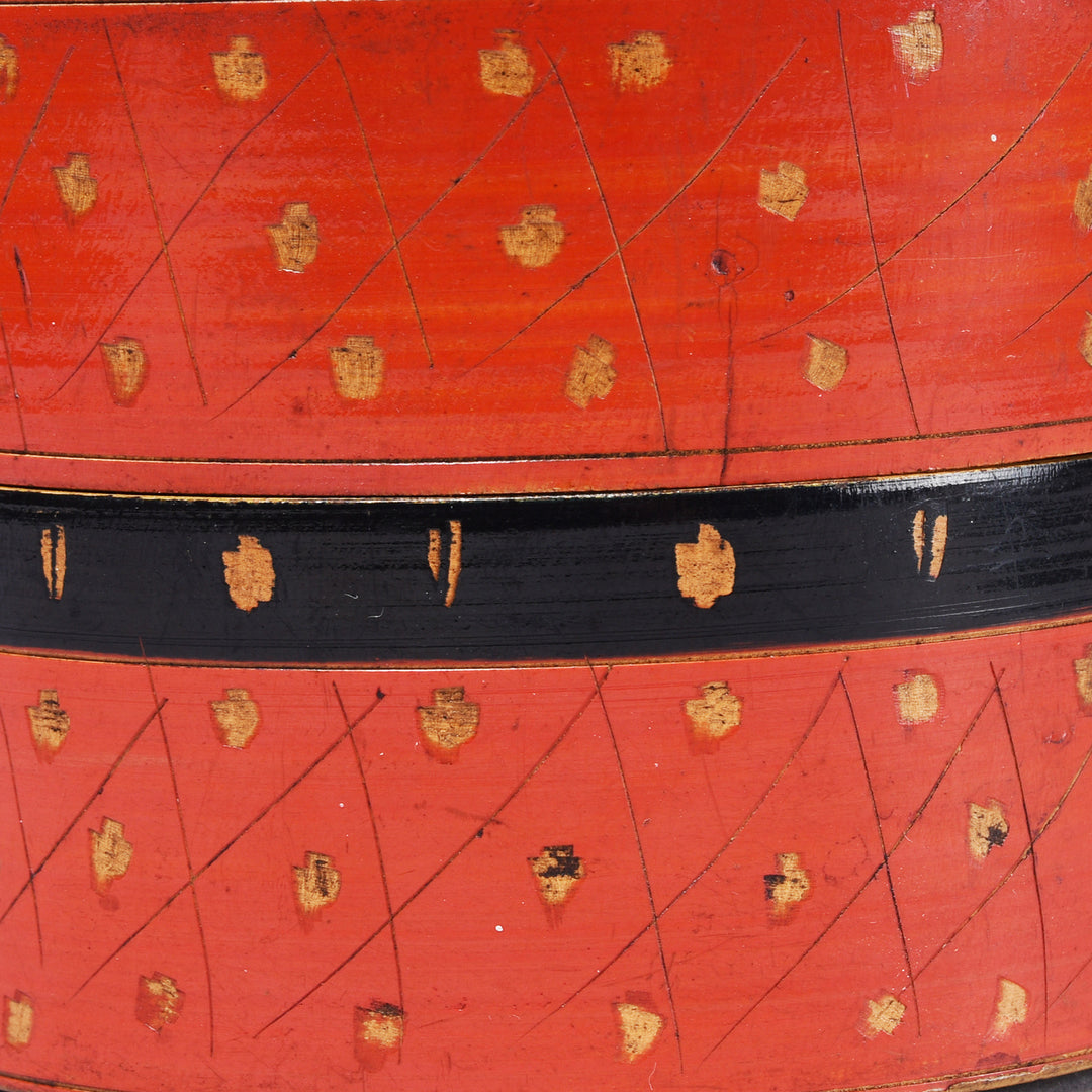 Detail From Old Scratchwork Indian Lacquer Pot From Rajasthan | Indigo Antiques