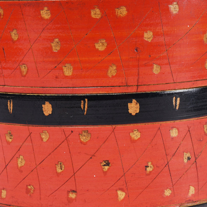 Detail From Old Scratchwork Indian Lacquer Pot From Rajasthan | Indigo Antiques