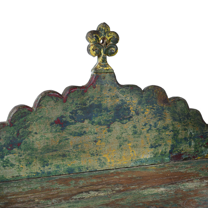 Design Detail From Antique Indian Painted Teak Singhasan | Indigo Antiques