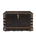 Black Painted Indian Military Chest - 19th Century