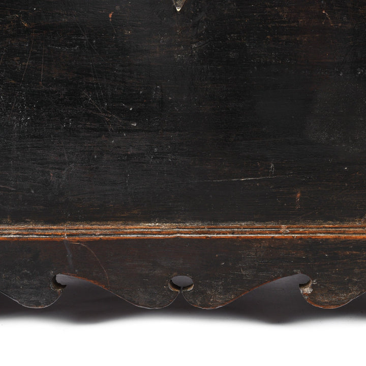 Detail From Antique Brass Bound Black Teak Military Chest | Indigo Antiques