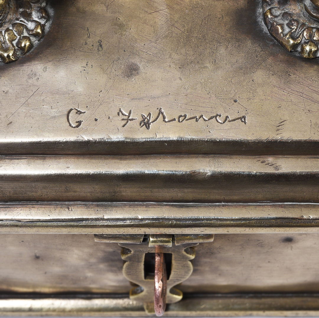 Detail From Antique Brass Paan Box From Rajasthan | Indigo Antiques