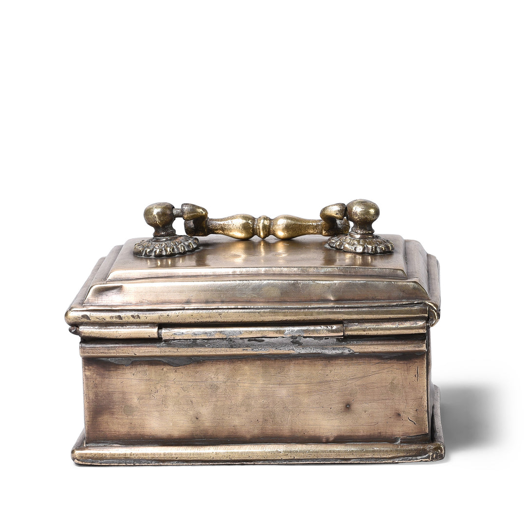 Back Of Antique Brass Paan Box From Rajasthan | Indigo Antiques