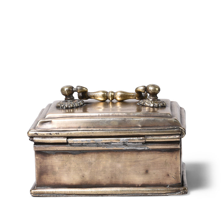 Back Of Antique Brass Paan Box From Rajasthan | Indigo Antiques