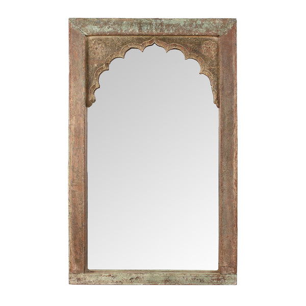 Painted Mirror Made From An Old Window - 19th Century