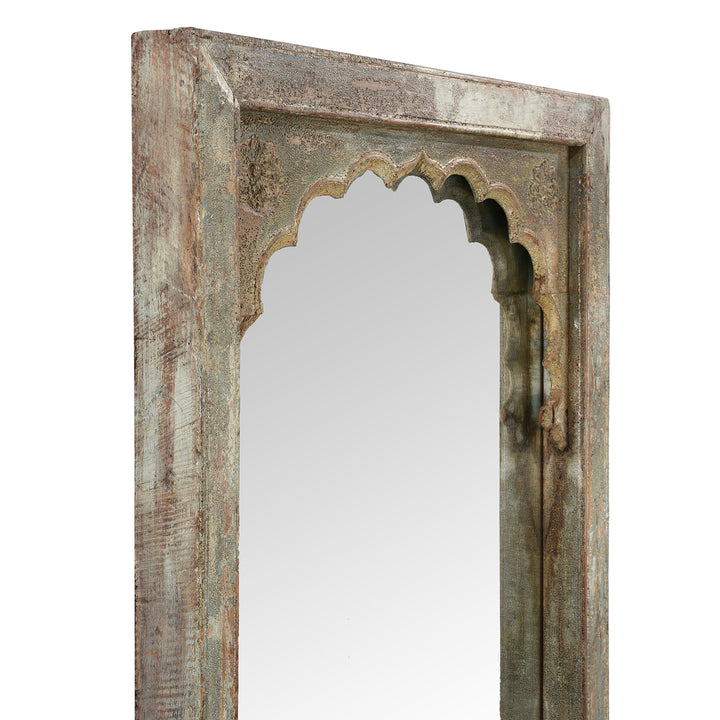 Depth Detail From Indian Mirror Made From An Old Teak Window | Indigo Antiques