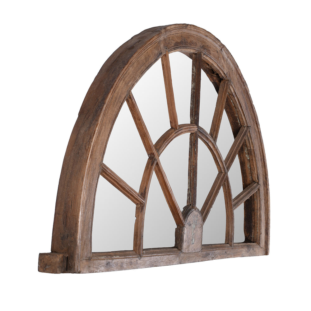 Angled VIew Showing Depth Of Antique Indian Fanlight Window Mirror | Indigo Antiques