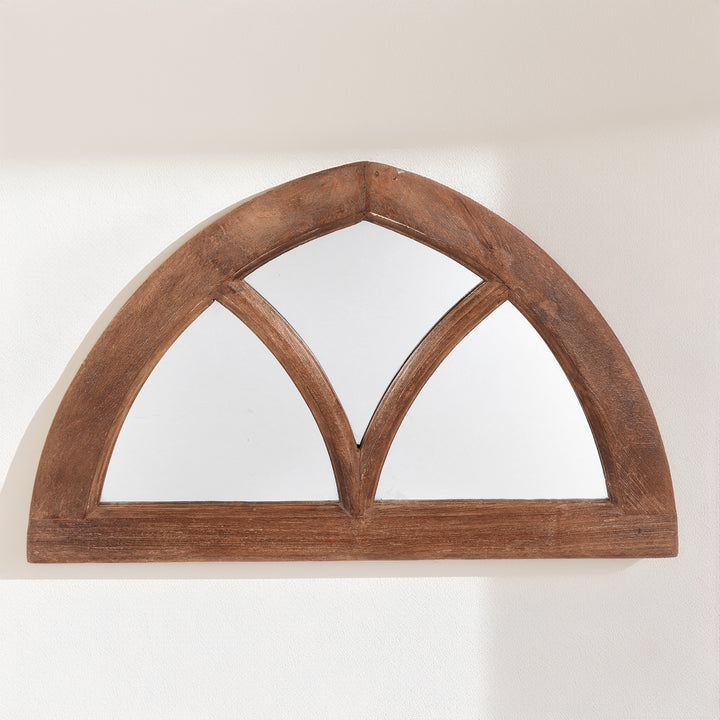 Antique Old Indian Teak Fanlight Mirror - 19thC | Indigo Antiques