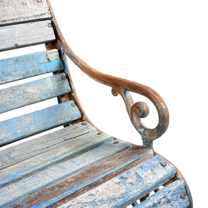 Arm Rest Detail From Antique Cast Iron Garden Bench - Ca 1920 | Indigo Antiques