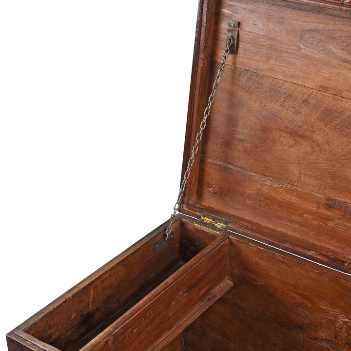 Chain Detail From Antique Indian Brass Bound Teak Chest | Indigo Antiques