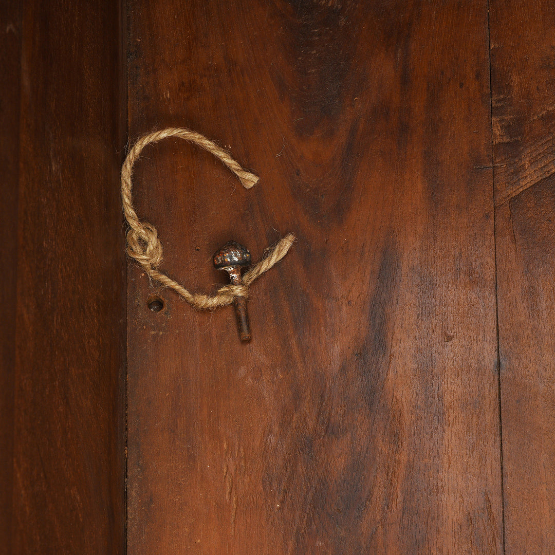 Hidden Compartment Pin Detail From Antique Indian Brass Bound Teak Chest | Indigo Antiques