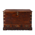 Brass Bound Indian Chest With Secret Compartment - 19th Century