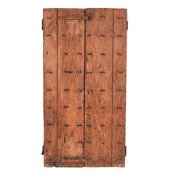 Back Of Antique Teak Window Shutter From Maharashtra | Indigo Antiques