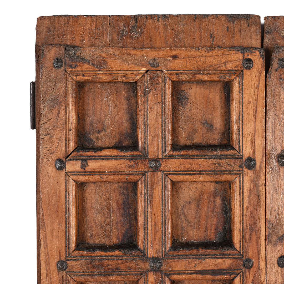 Corner Detail From Antique Teak Window Shutter From Maharashtra | Indigo Antiques