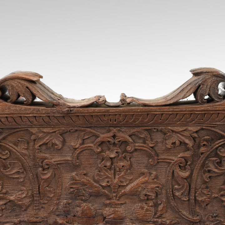 Detail From Antique Teak Window Frame Mirror From Madhya Pradesh - 19th Century | Indigo Antiques