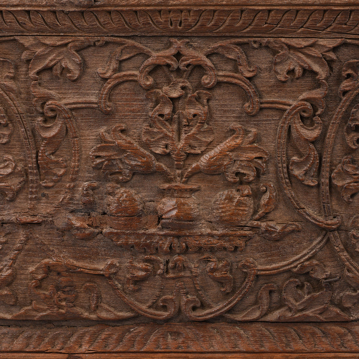 Panel Detail From Antique Teak Window Frame Mirror From Madhya Pradesh - 19th Century | Indigo Antiques