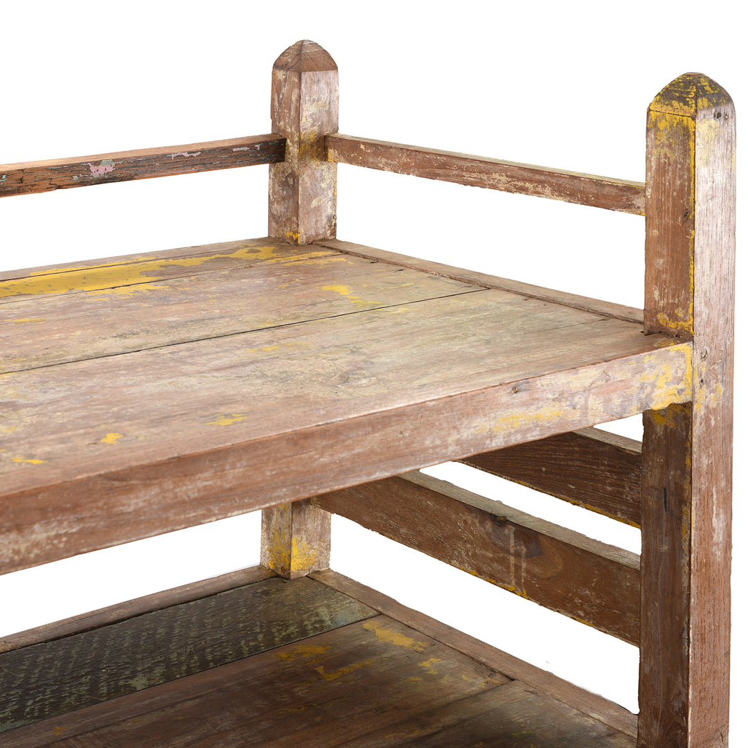 Depth Detail From Vintage Painted Indian Teak Shelf | Indigo Antiques