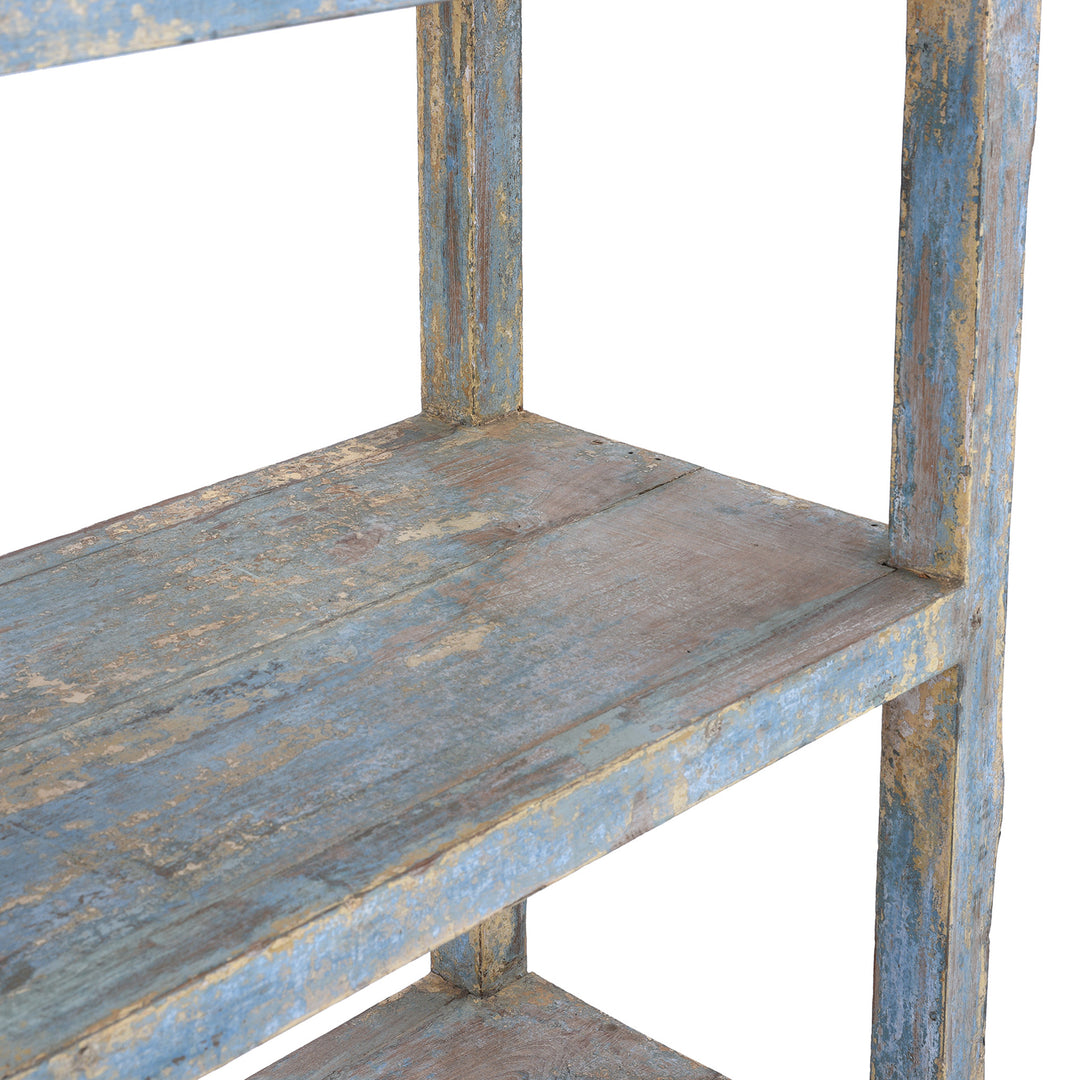 Depth Detail From Vintage Painted Indian Teak Shelf - Ca 1930 | Indigo Antiques