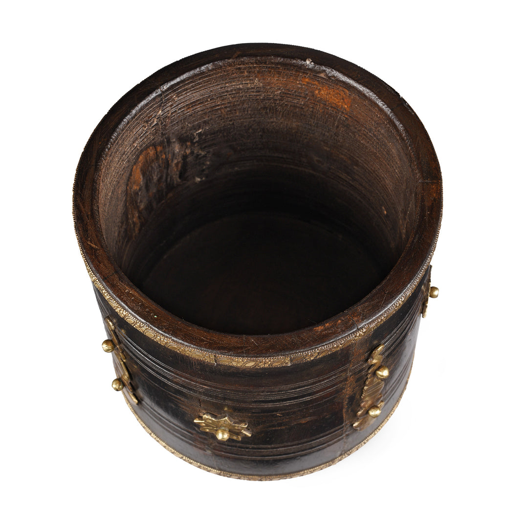 Interior Of Old Wooden Grain Measure From South India | Indigo Antiques