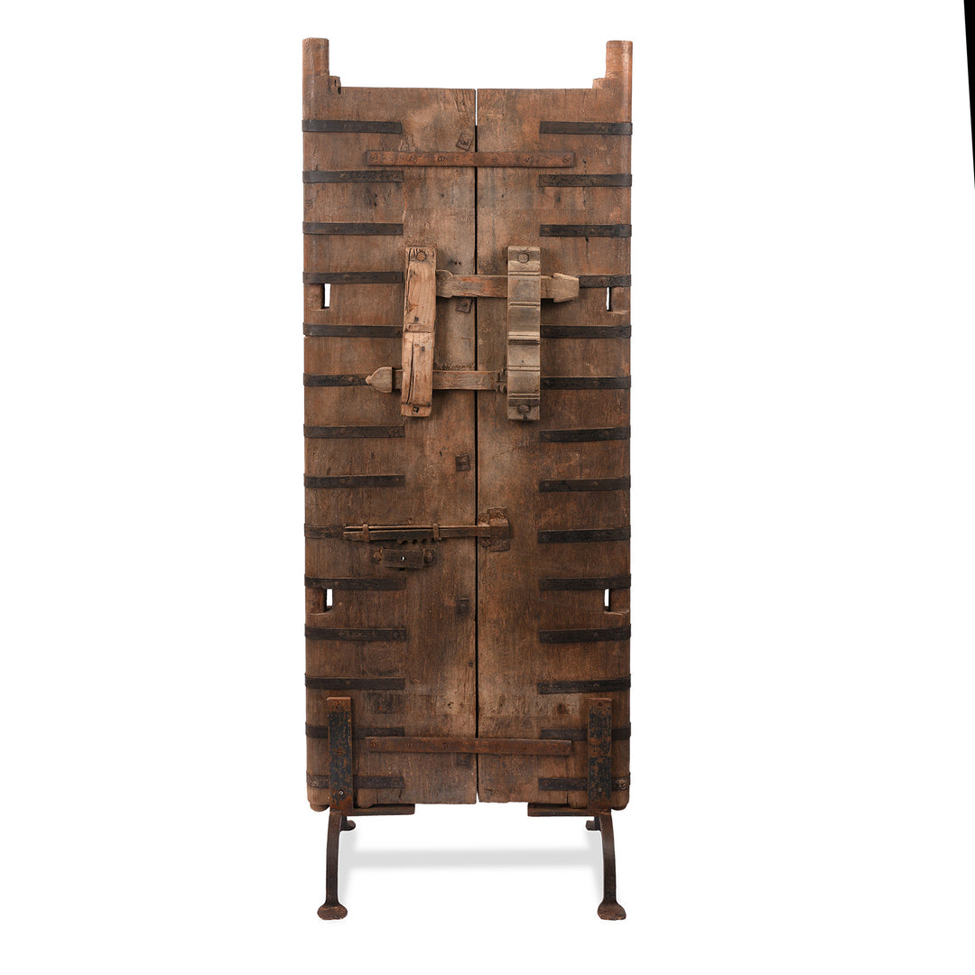 Back Detail From Antique Iron Bound Jackfruit Wood Carved Door From Kerala - 19th Century | Indigo Antiques