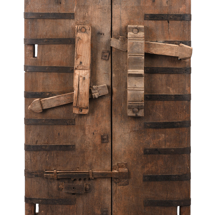 Detail From Antique Iron Bound Jackfruit Wood Carved Door From Kerala - 19th Century | Indigo Antiques