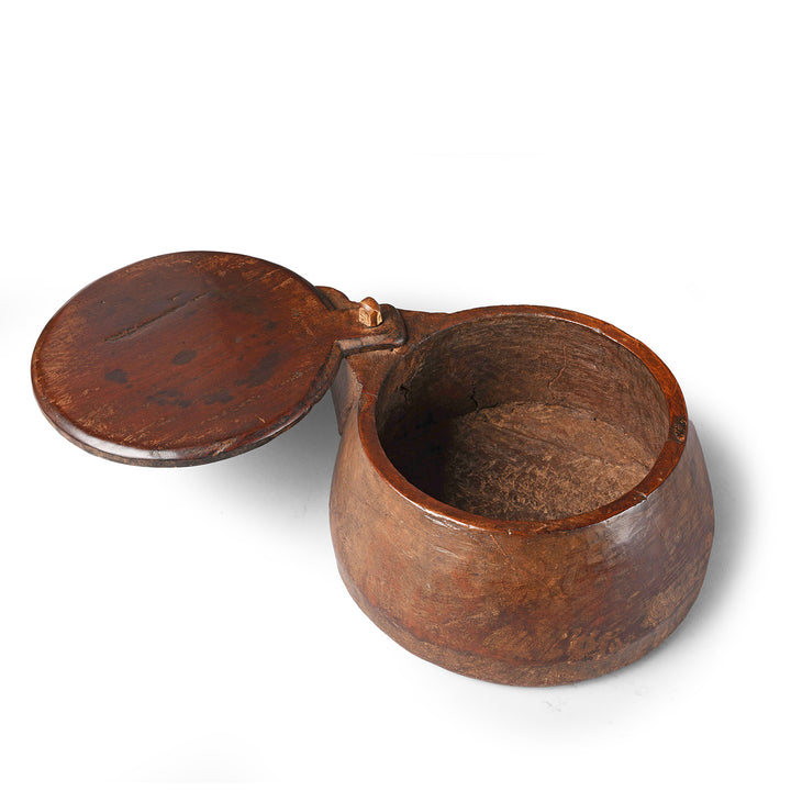 Interior Of Antique Jackfruit Pot With Lid From Kerala  | Indigo Antiques