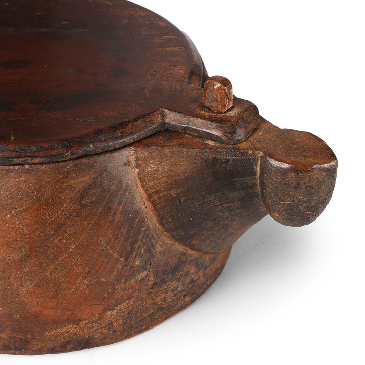 Detail From Antique Jackfruit Pot With Lid From Kerala  | Indigo Antiques