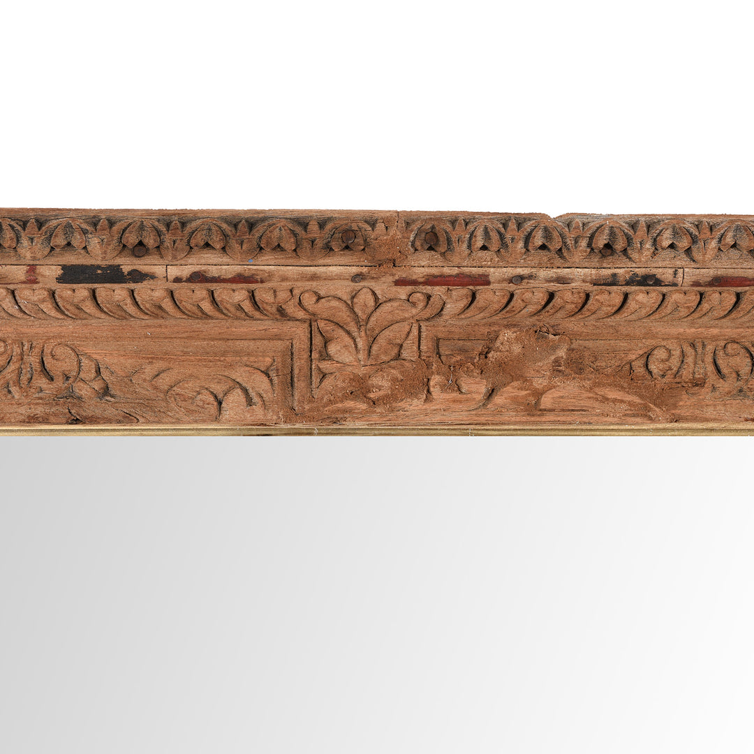 Carving Detail From Antique Window Mirror From Shekhawati | Indigo Antiques