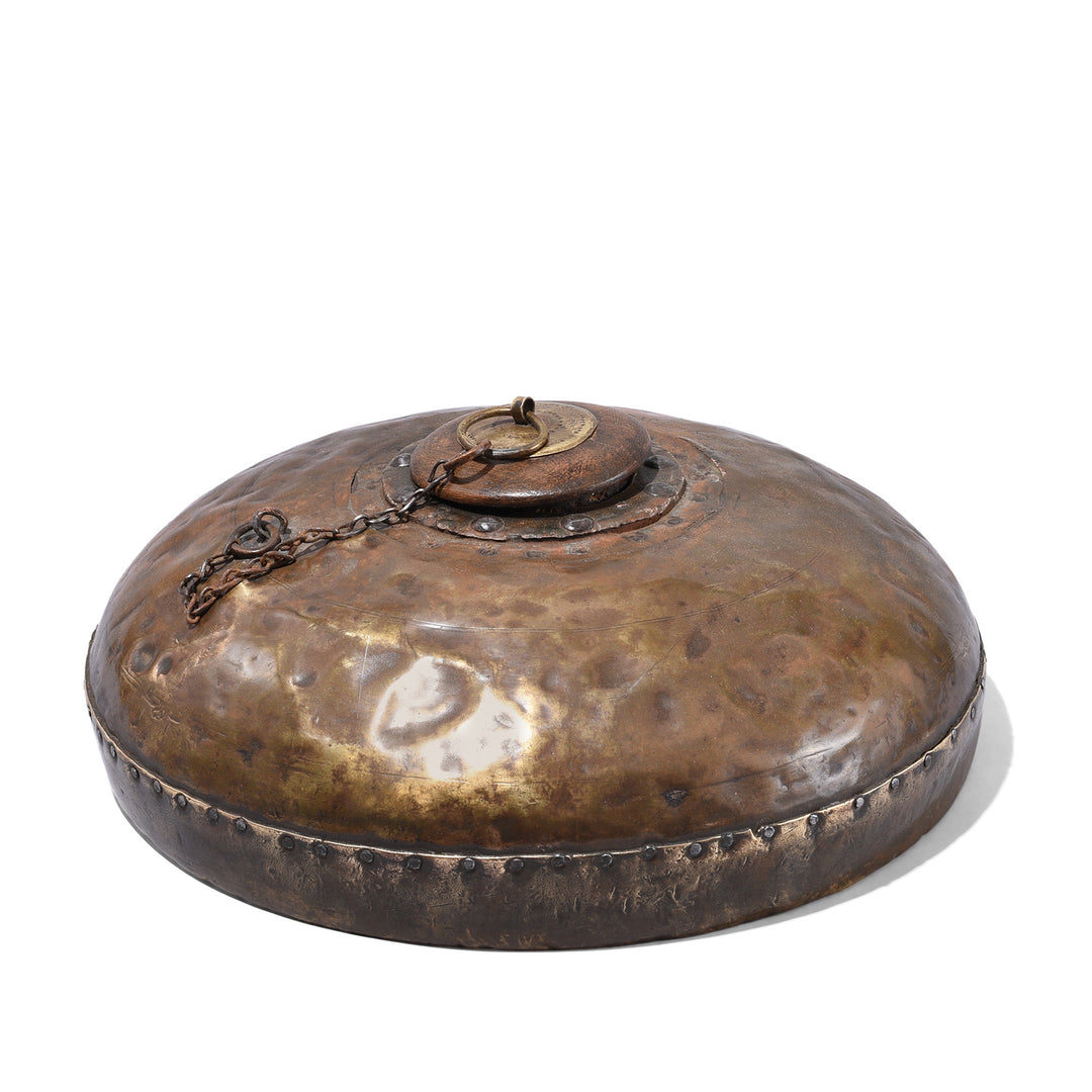 Brass & Teak Indian Tobacco Pot From Rajasthan - 19thC | Indigo Antiques