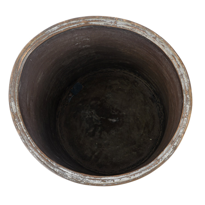 Interior Of Antique Brass Water Pot From Rajasthan For Planter - Mid 19th Century | Indigo Antiques