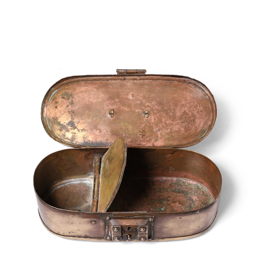 Interior Of Antique Indian Brass Paan Box From Kerala - 19th Century | Indigo Antiques