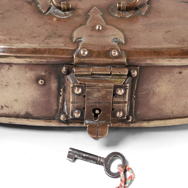 Key Detail From Antique Indian Brass Paan Box From Kerala - 19th Century | Indigo Antiques