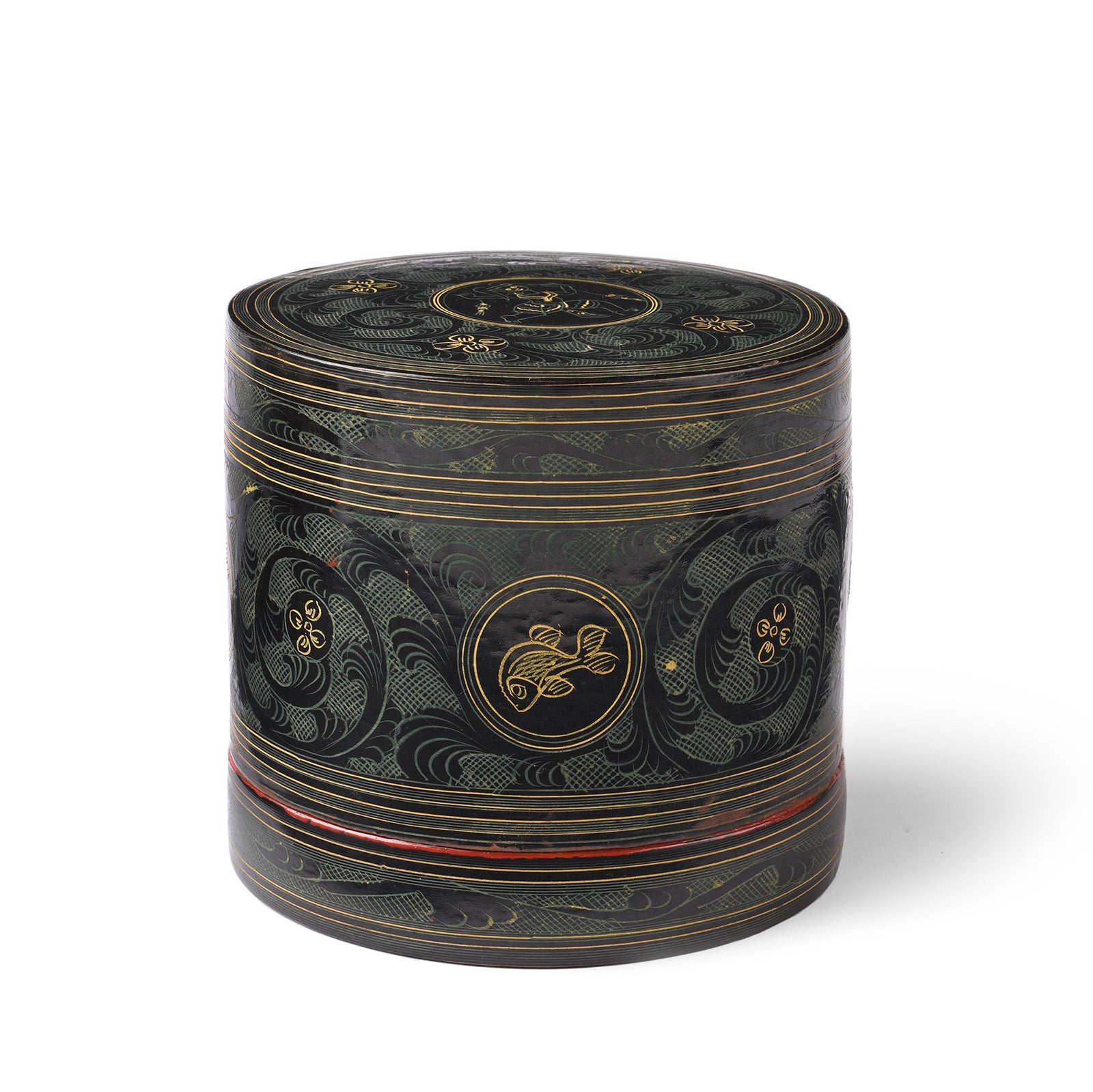 Antique Burmese Black Lacquered Tiffin Box | Indigo Antiques