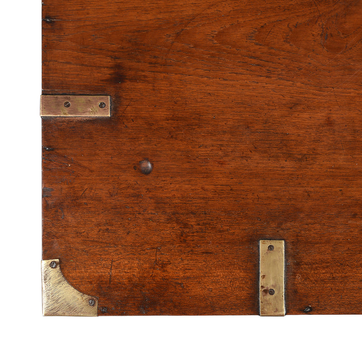 Detail From Antique Brass Bound Teak Military Chest | Indigo Antiques