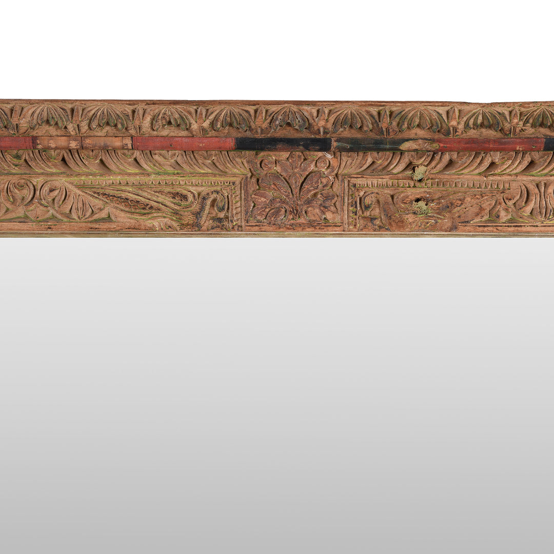 Central Carving Detail From Antique Indian Window Mirror From Shekhawati | Indigo Antiques 