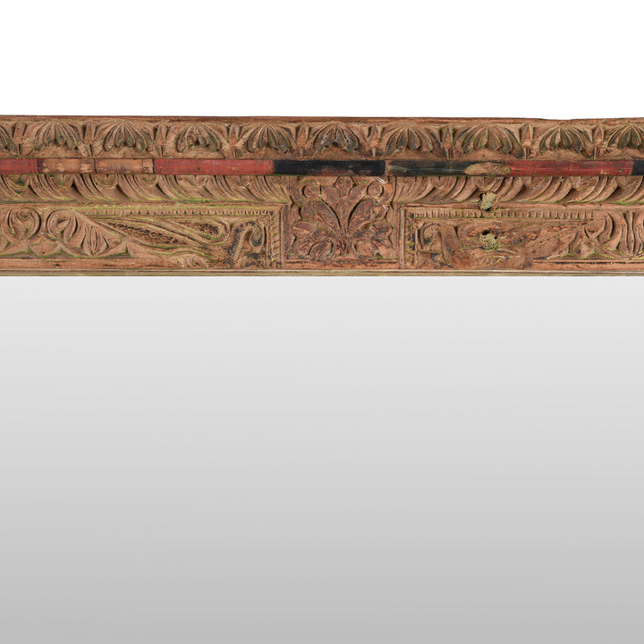 Central Carving Detail From Antique Indian Window Mirror From Shekhawati | Indigo Antiques 