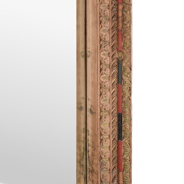 Carving And Frame Depth Detail From Antique Indian Window Mirror From Shekhawati | Indigo Antiques 