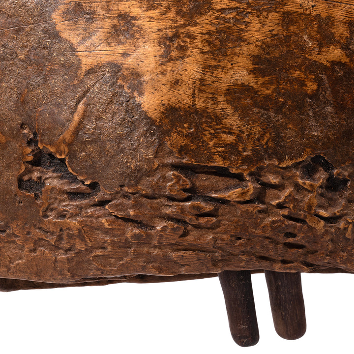 Antique Carved Teak Cow Bell From Rajasthan | Indigo Antiques
