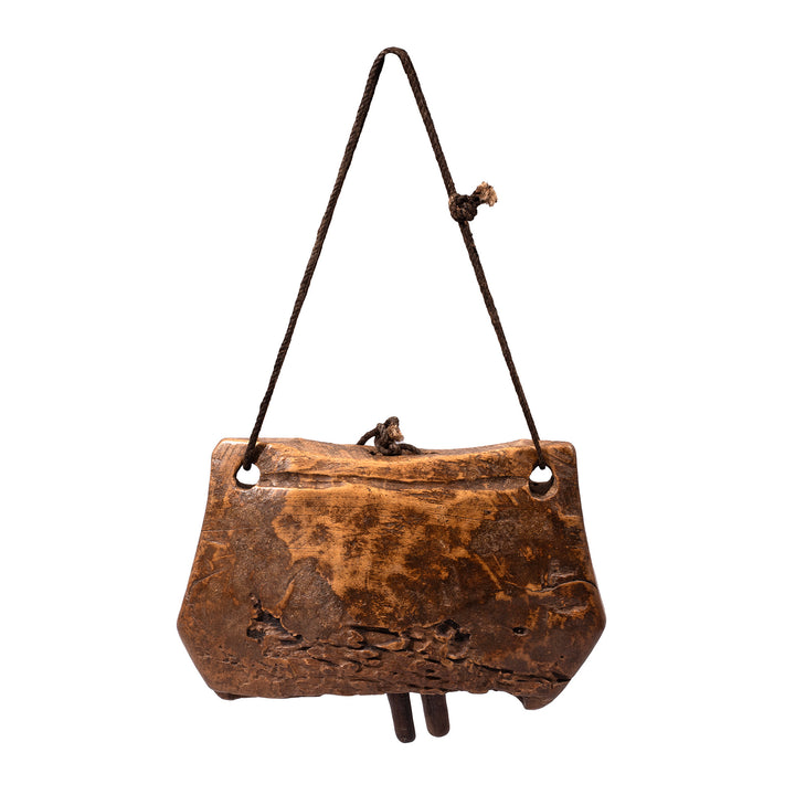 Antique Carved Teak Cow Bell From Rajasthan | Indigo Antiques