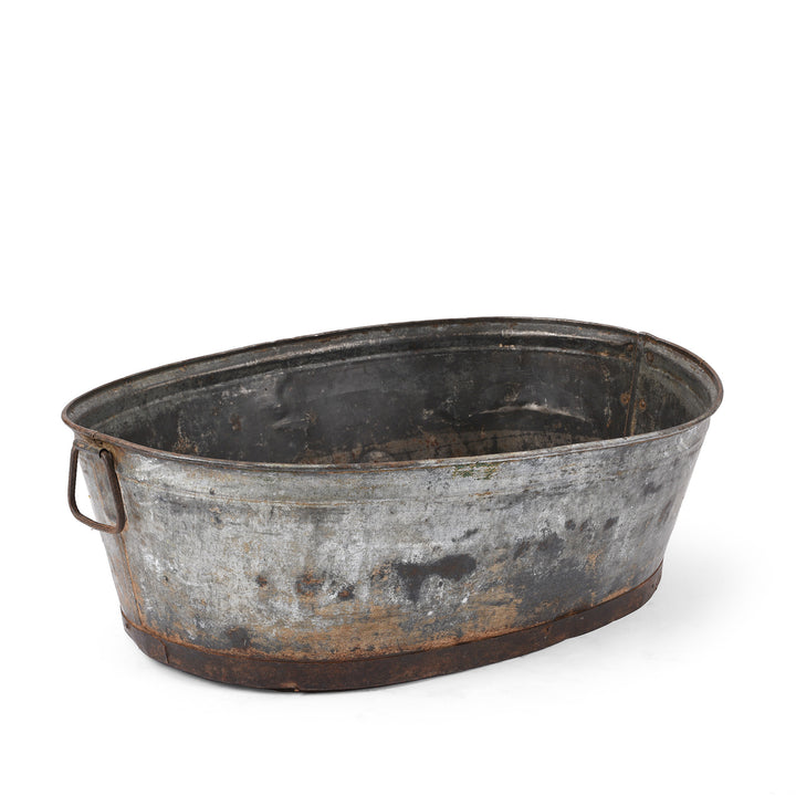 Vintage Galvanised Bath  For Planter | Indigo Antiques
