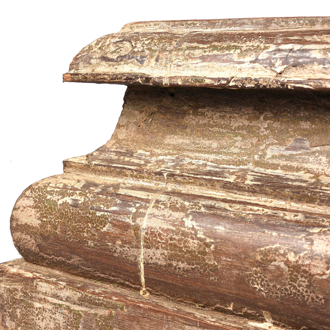 Detail From Antique Teak Wood Candle Holder From Old Capitol | Indigo Antiques