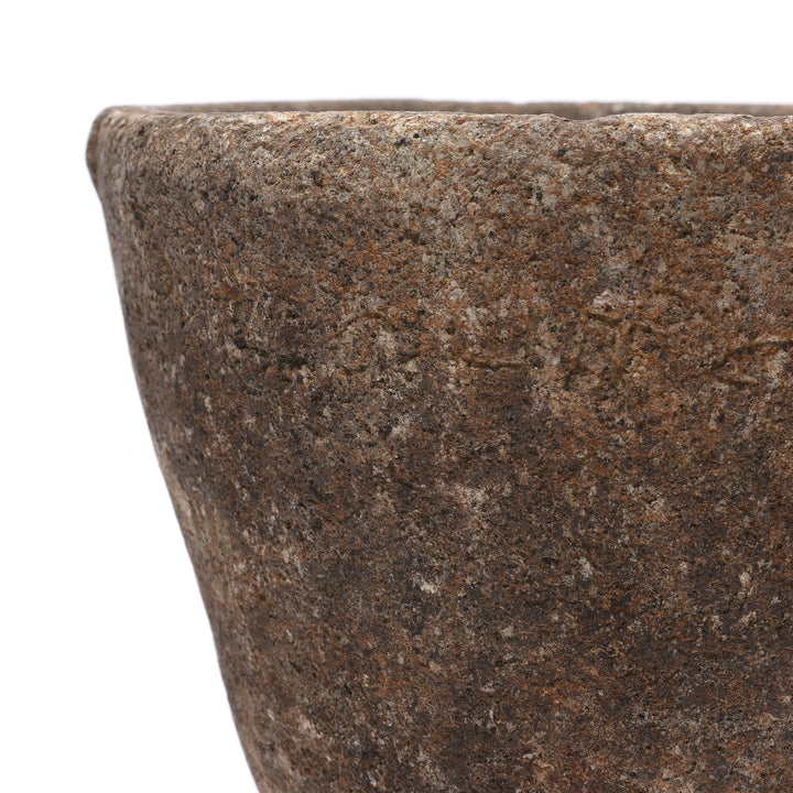 Corner Detail From Vintage Indian Stone Plant Pot - Ca 1920's | Indigo Antiques