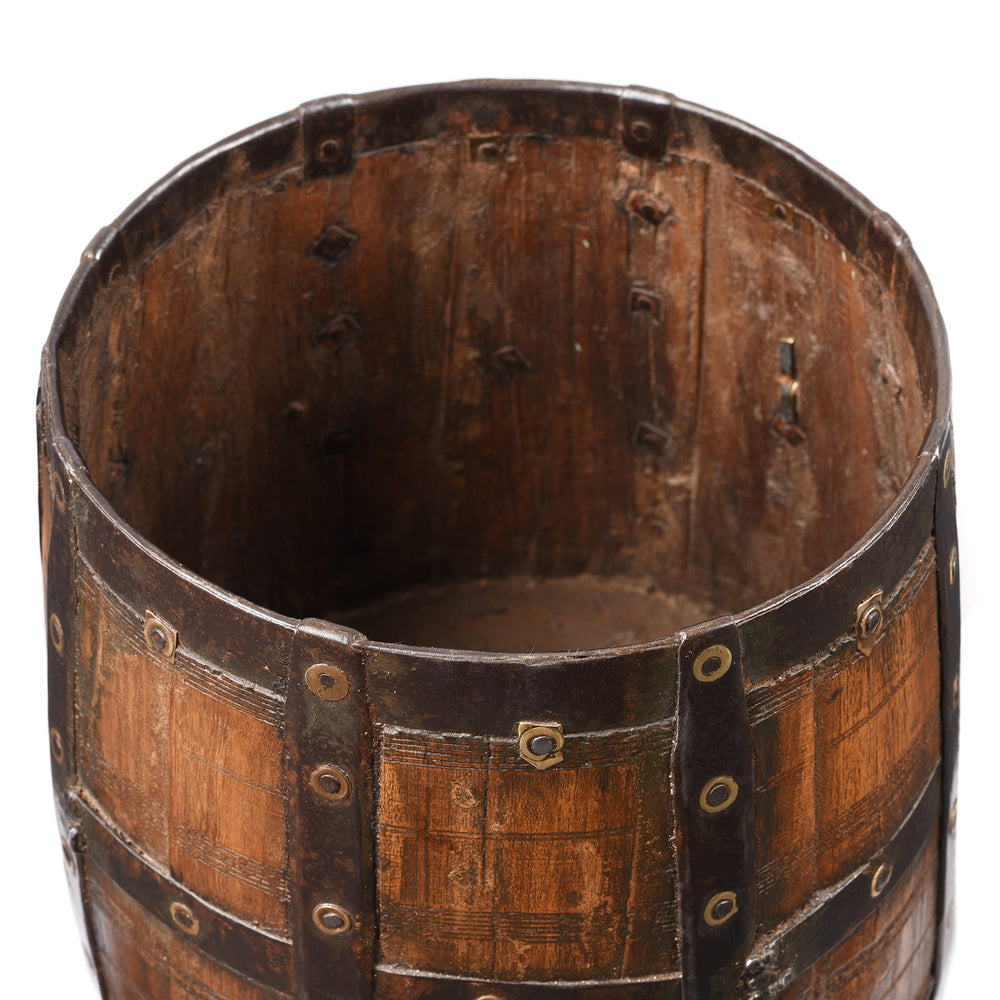 Antique Iron Bound Grain Measure From Rajasthan | Indigo Antiques
