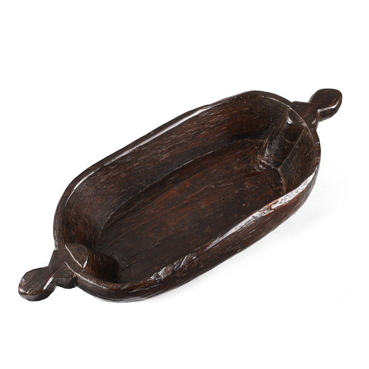 Top Down View Of Antique Jackfruit Dough Mixing Bowl From Kerala | Indigo Antiques