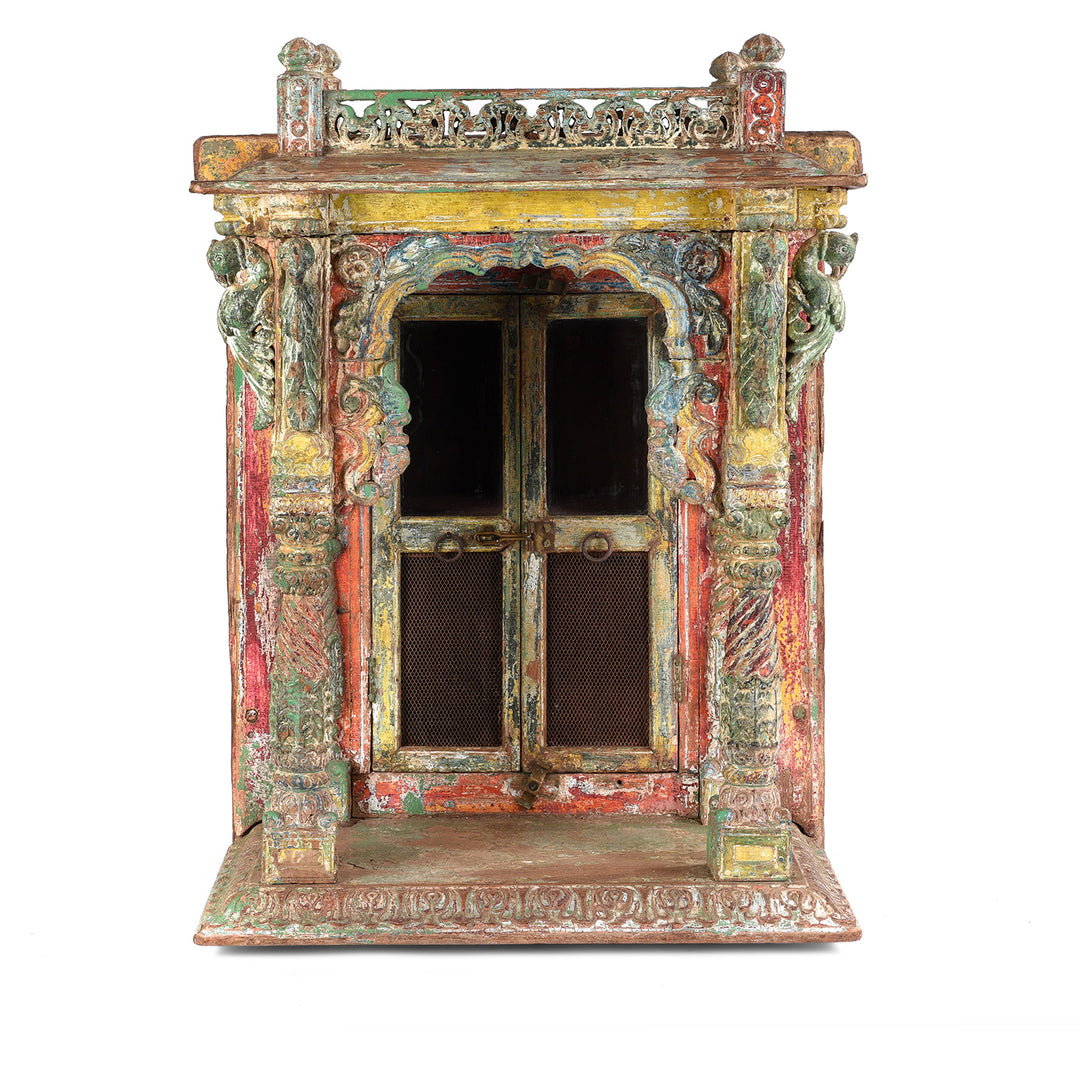 Antique Painted Teak House Shrine From Gujarat | indigo Antiques