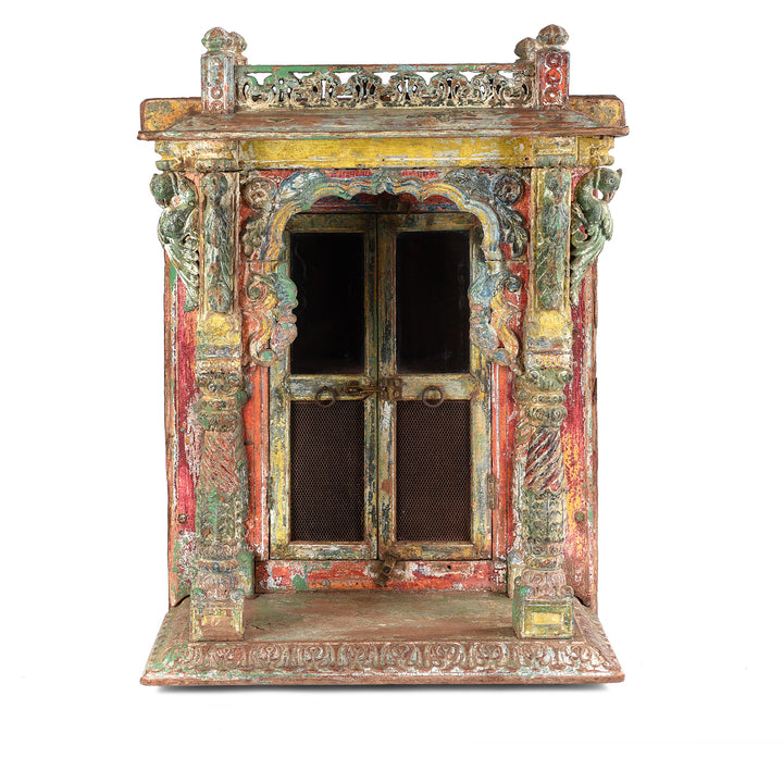 Antique Painted Teak House Shrine From Gujarat | indigo Antiques