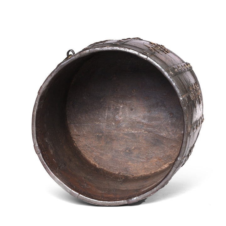 Interior Of Antique Teak & Iron Grain Measure From Rajasthan - 19th Century | Indigo Antiques